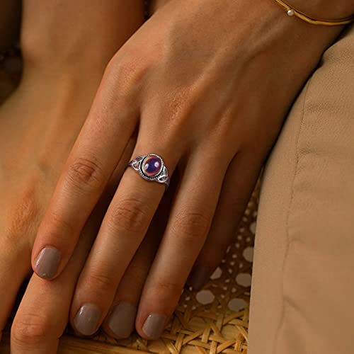 KALVICA Mood Rings 925 Sterling Silver Ring Women Adjustable Temperature Emotion Rings Color Changing Rings Jewelry Gift for Women Girls