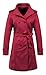 ZSHOW Women's Long Sleeves Outwear Double Breasted Dress Jacket Trench Coat(US L)Wine Red