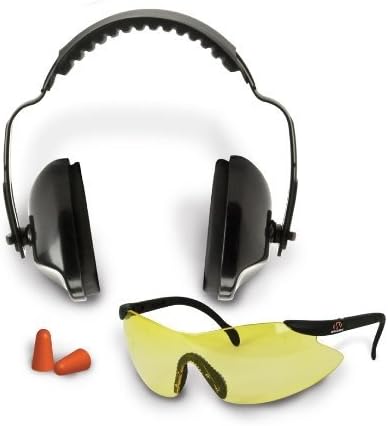 GSM Outdoors GWP-RMYGFP Walkers Game Ear Shooting Muffs/Glasses/Plugs Combo, Black