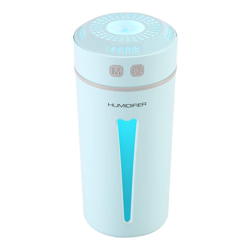 Portable USB Mini Humidifier Cool Mist Ultrasonic Diffuser With Led Light for Car Travel Office Desktop Bedroom Yoga(Blue)