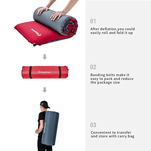 KingCamp Camping Sleeping Pad Self Inflating Camping Mattress 10 R Value Comfortable Durable