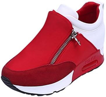 Tootu Women Fashion Sneakers Sports Running Hiking Thick Bottom Platform Shoes (US:8.5, Red)