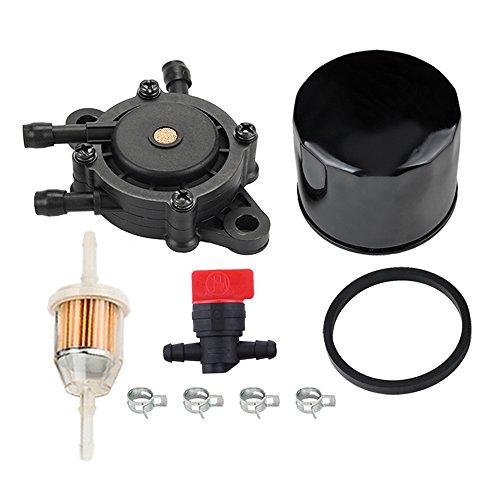 Hipa 24 393 16-S Fuel Pump with 12 050 01-S Oil Filter for Kohler CH18-CH25 CV17-CV25 CV620-CV1000 ECV650-ECV980 SV710-SV840 17HP-25HP Engine Lawn Mower