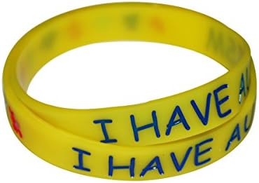 Small Medical Alert "I Have Autism" Awareness Silicone Emergency Hypoallergenic Wristband Bracelet