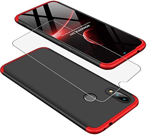 BestShare for Xiaomi Redmi Note 7 case, Premium Ultra Slim Anti-Scratch Hard PC Back + Screen Protector, 3 in 1 Full Body Coverage Shell, Red