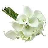 Calla Lily Bridal Wedding Party Decor Bouquet 20 heads Latex Touch Flower Bunch by AllLife