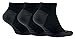 NIKE 3-Pack Dri Fit Half Cushion No Show Socks (Large, Black/Black/White)