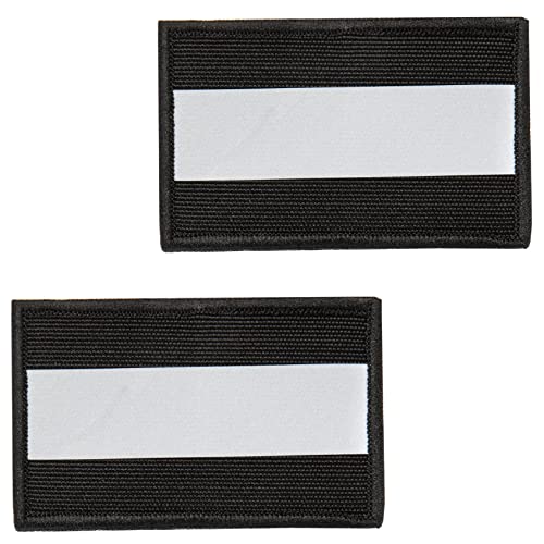 J.CARP Reflective Safety Patches, Fastener Tactical Hook & Loop Fire Fighter Rescue Police EMS EMT Hi Vis Patch (Black) 2Pcs