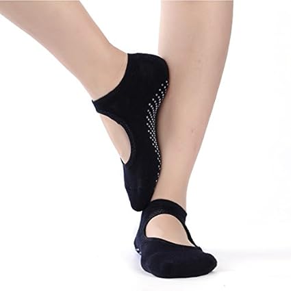HANSHI Yoga Socke Kampfsport aus Bauwolle mit Gummisohlen atmungsaktiv Rutschfest Anti Rutsch ideal für Yoga Pilates Tanz Fit