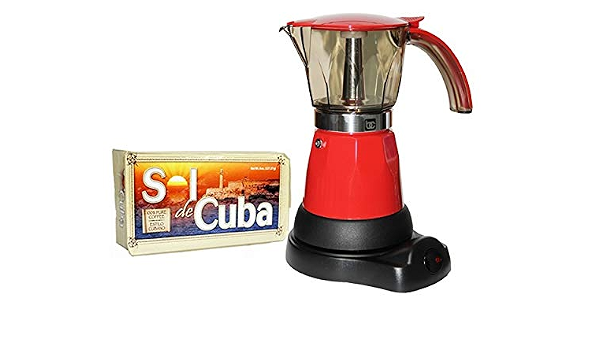 Amazon.com: BC Cafetera eléctrica de espresso de 3 a 6 tazas de tamaño  espresso, incluye un paquete de 8.8 oz de Café SoldeCuba : Hogar y Cocina