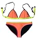 MUXILOVE Women Neoprene Bikini In Bright Color Neon Binding Swimsuit Swimwear