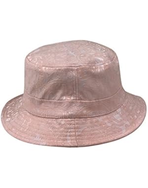 Women Flower Embroidery Foldable Sun Protection Casual Flat Top Bucket Hat