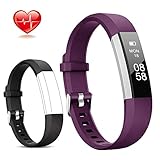 Lintelek Fitness Tracker, Slim Activity Tracker with Heart Rate Monitor, IP67 Waterproof Step Counter, Calorie Counter, Pedometer for Kids, Women, Men and Gift