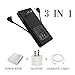 Portable Charger WOBON 5000 mAh Power Bank Ultra Slim External Battery Pack with Built in AC Plug, Type-c Cables for Cell Phone