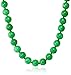 Amazon Collection 14k Yellow Gold 10mm Green Jade Strand Necklace, 18