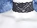 Twilight's Fancy Wide Floral Black Stretchy Elastic Lace Choker Necklace (Black, Large)