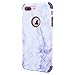 iPhone 7 Plus Case, Dexnor Dual Layer Hybrid Marble Hard Case Full Body Anti Scratch Shock-Absorbing Protective Case for iPhone 7 Plus 5.5’’ - Gray