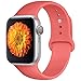 Misker Sport Band Compatible with Apple Watch 42mm 38mm 40mm 44mm,Soft Silicone Strap Replacement Wristbands Compatible with Sport Series 4/3/2/1(42L Coral)