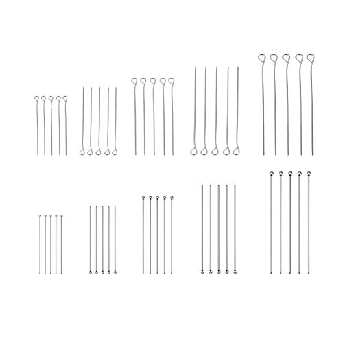 1 Box About 1240pcs Mixed Stainless Steel Ball Head Pins Eye Pins Jewelry Making Findings