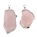 Top Plaza Natural Irregular Shape Gemstone Rose Quartz Healing Crystal Stone Pendant Necklace(Silver Case)