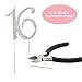 16 Cake Topper - Premium Silver Metal - Sweet 16 Birthday Party Sparkly Rhinestone Decoration Makes a Great Centerpiece - Now Protected in a Box