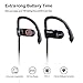 Hapyia Bluetooth Headphones with Carrying Case, Wireless Headset Sweatproof Sports Earbuds for Running Gym Exercise, 10H Talking Time and 8H Music Time (Black)