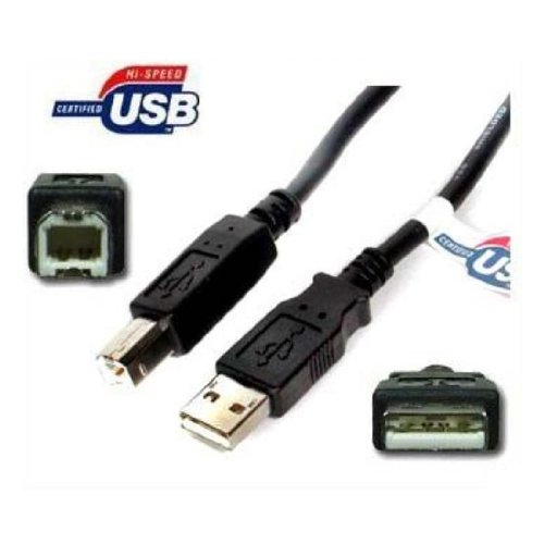 Black 6 ft Hi-Speed USB 2.0 Printer Scanner Cable Type A Male to Type B Male For HP Canon, Lexmark, Epson,