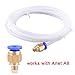 EAONE 2 Pcs PTFE Teflon Tube (2 Meters) with 4 Pcs PC4-M6 Fittings for 3D Printer 1.75mm Filament (2.0mm ID/4.0mm OD)