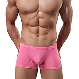Binmer(TM)Men Underwear Sexy Boxer Briefs Breathable Fashion Underpants (XL, Pink)