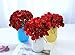 Veryhome Blooming Silk Hydrangea Flower Heads for DIY Bouquets Wedding Centerpieces Home Decor 12pcs red