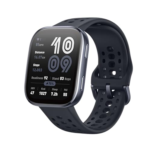 Amazfit Bip 6 Smart Watch 46mm, 14 Tage Akku, 1.97“ AMOLED, GPS & kostenloses Kartenmaterial, AI, Bluetooth Anruf Textfunktion, Gesundheits, Fitness S