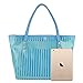 2 in 1 Semi Clear Purse Beach Tote Bags Large Work Shoulder Bag with Interior Pouch