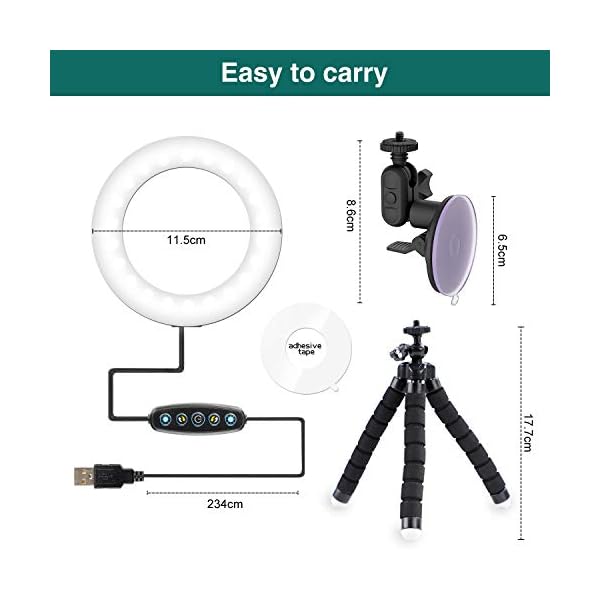 Videokonferenz Licht, Dimmbare LED Ringlicht Laptop Auf Laptop, Computer, Tablet mit Saugnapf und Stativ Ringlicht… – Bild 8
