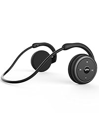 Levin Bluetooth 4.1 Auriculares con correa para el cuello, auriculares inalámbricos deportivos con auriculares para la oreja con sudoración, estéreo de alta fidelidad, micrófono integrado y 12 horas de reproducción (negro)