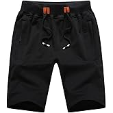 QPNGRP Mens Shorts Casual Drawstring Zipper Pockets Elastic Waist