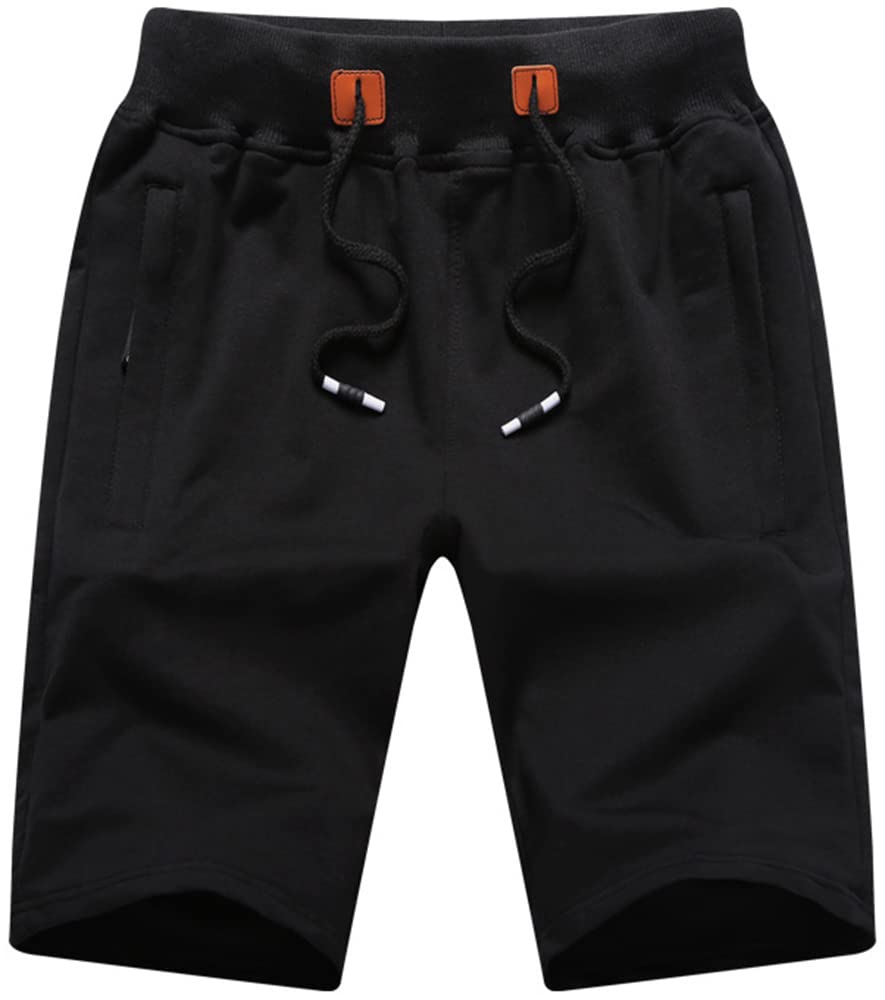 Stylish Black Shorts for Men - Quick-Dry, Lightweight, Zippered Pockets