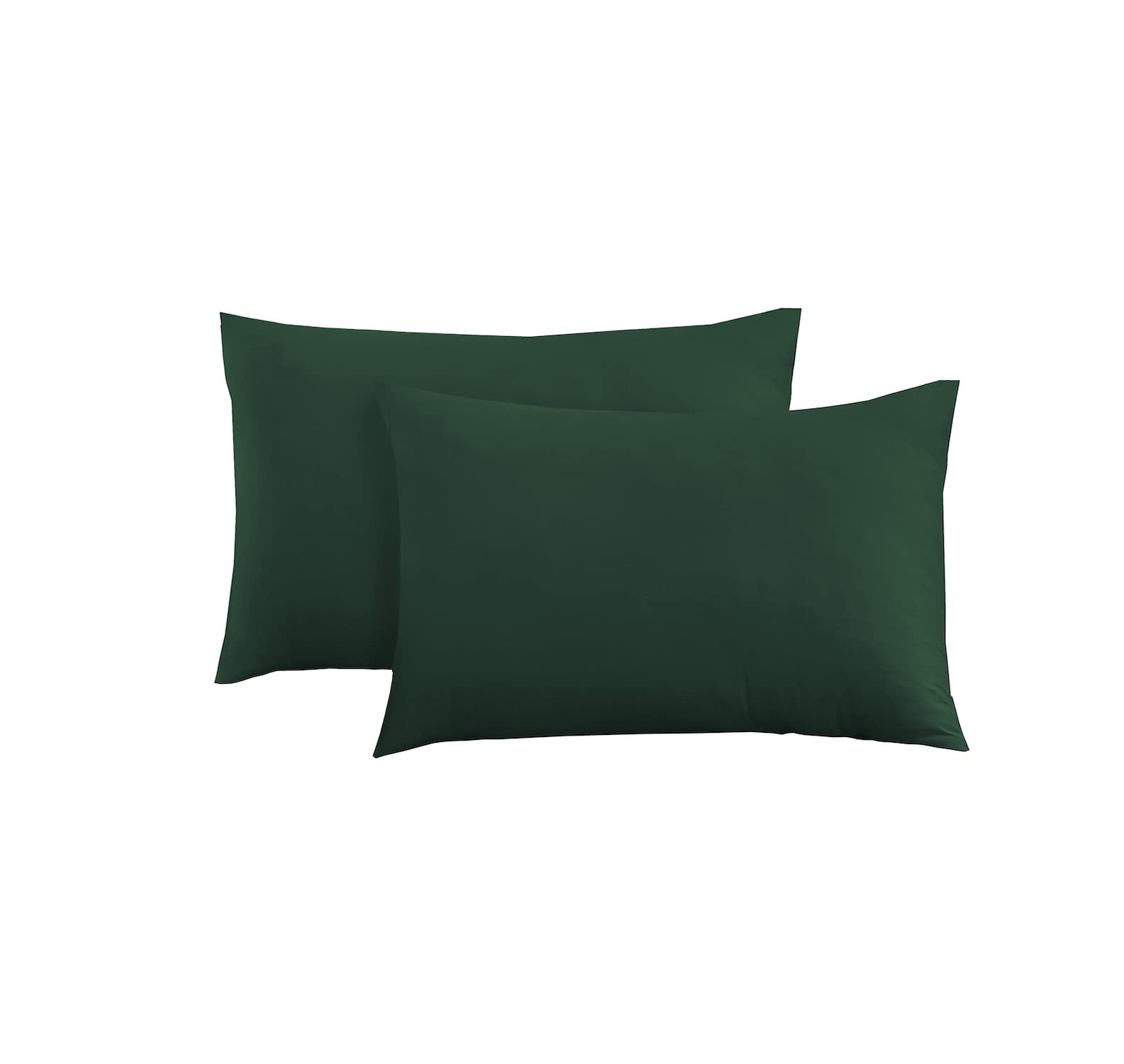 Linen Home Bottle Green Pillowcases 2 Pack, Easy Care Soft Brushed Microfibre Standard Pillow cases 50x75 cm, Wrinkle and Fade Resistance (Pillowcases 2 Pack, Bottle Green)