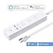 WiFi Smart Power Strip For Alexa, JolyJoy WiFi Surge Protector For Echo/Dot/Google Home/Mini, Voice Control And App Wireless Remote Control Each Outlet Plug & USB Port, 125V, 15A, 1875W (White)