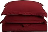 Clara Clark Premier 1800 Series 3-Piece Duvet Cover, King, Burgundy Red