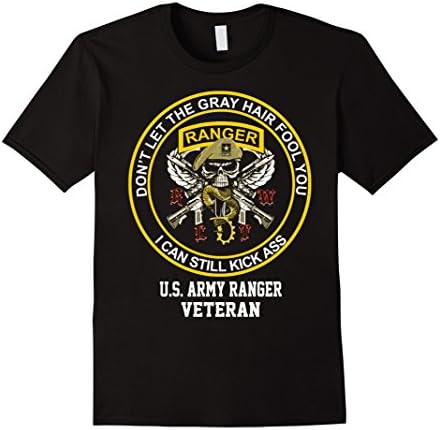 Men's Army Ranger shirt- Don't let the gray hair fool you 2XL Black