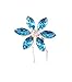Blue Crystal Flower Hair Pins with Rhinestone for Bridal, Wedding, and Prom Accessory (Set of 8)