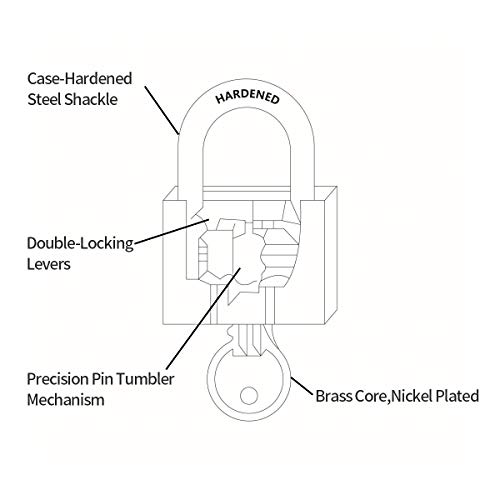 CINCINNO 4 x Long Shackle Heavy Duty Laminated Weatherproof Padlocks ...