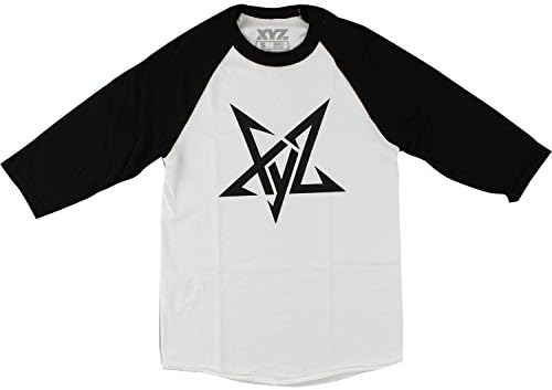 XYZ Clothing Pentagram Raglan White / Black 3/4 Sleeve T-Shirt - Medium