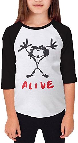 MJJY Youth Girls Pearl Jam Raglan Baseball T Shirt Black Size L