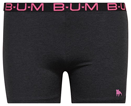 'B.U.M. Equipment Girls\' Active Playground Shorts - 4 Pack, Charcoal, Charcoal, Pink, Pink, Large - 10/12'