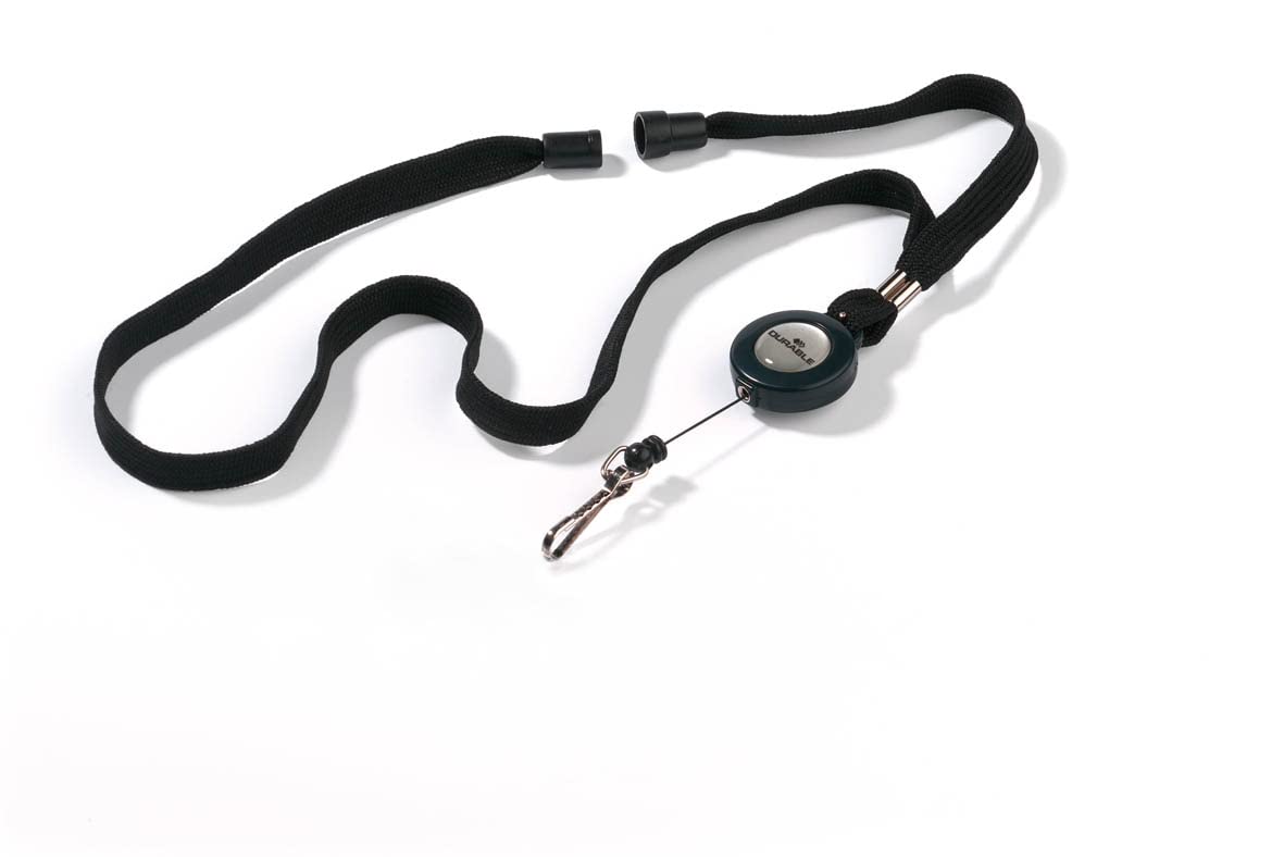 Durable Lanyard with Safety Release and Retractable Spring Hook | Pack of 1 | Black | Ideal for Events, Exhibitions, Offices, etc.