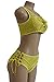 Almaree Summer Lace Up Front High Waist Beachwear Lace Bikini for Ladies Yellow M