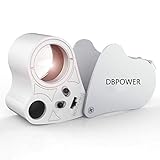 Beemoon Jewelry Magnifier, 30 X 60X Illuminated Jewelry Loupe for Gems Jewelry Rocks Stamps Coins Watches Antiques Models Photos