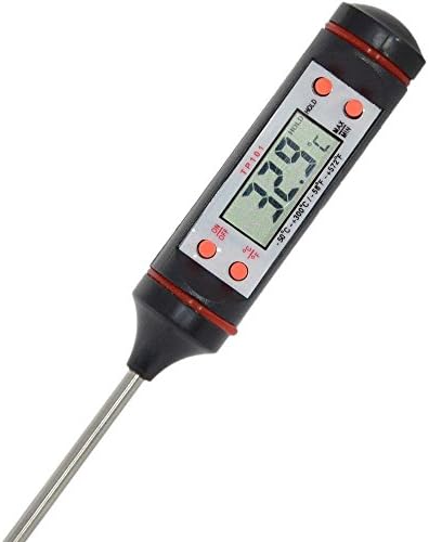 Cooking Thermometer Oven meter with Instant Read,Anwing Stainless Digital 5.9" Long Probe, LCD Screen, Anti-Corrosion, Best for Food, Meat, Grill, BBQ, Milk, and Bath Water (6, BLACK)