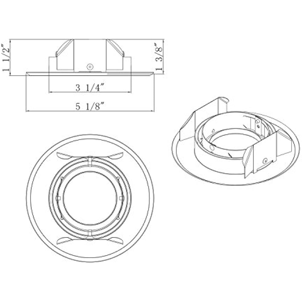 4 Inch Recessed Can Light Trim, Adjustable 30, Gimbal Ring ...